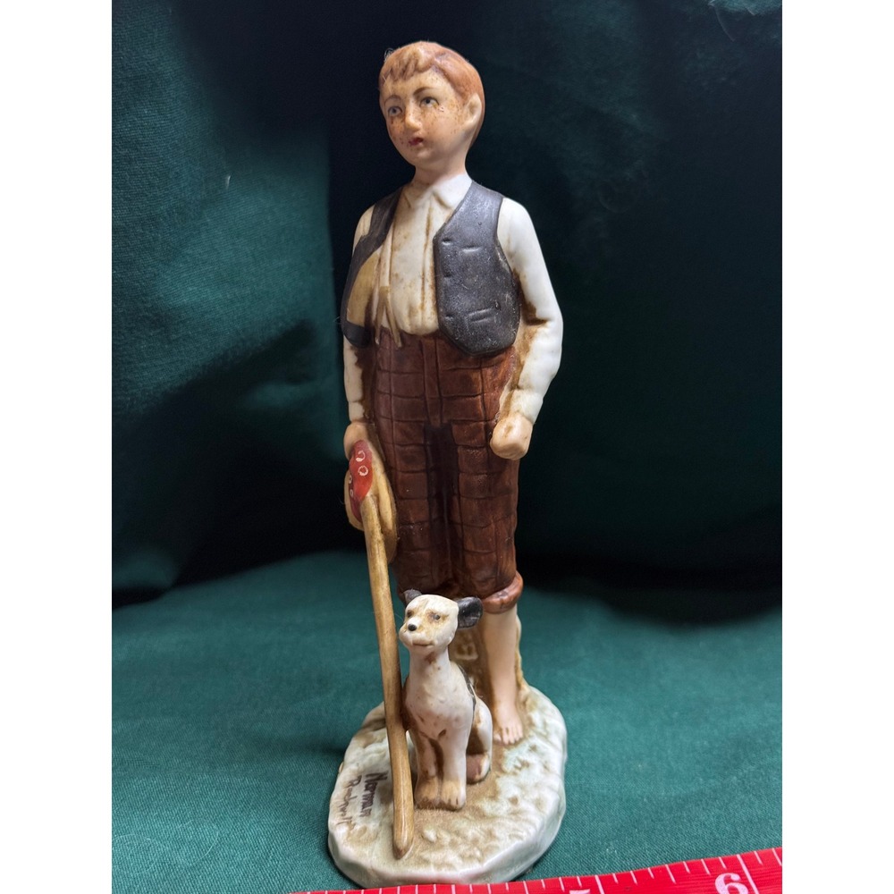 Norman Rockwell Summertime‎ 1933 Figurine Dave Grossman Boy Dog Statue